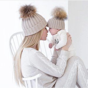 NEW Mum and kids Winter Kids Two Hats Set Toddle Knit Beanie